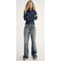 Джинсы широкие Zara, размер 38, dark blue