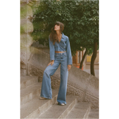 Джинсы клеш Zara, размер 38, blue