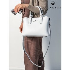 Сумка тоут LANOTTI, фактура зернистая, белый