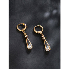 Серьги с подвесками XUPING JEWELRY, фианит, розовое золото