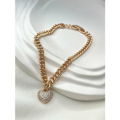Браслет-цепочка XUPING JEWELRY, фианит, размер 19 см, размер M, розовое золото