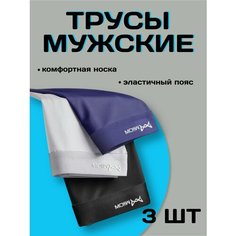 Трусы , комплект из 3 шт., размер 2XL, серебряный Не определен