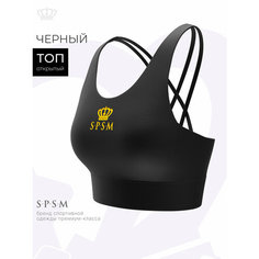 Топ спортивный S.P.S.M. Спорт, размер 3XS, черный
