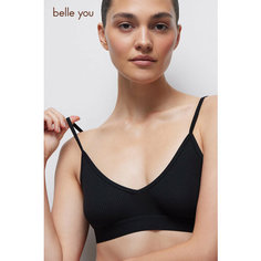 Бюстгальтер belle you RIBBED COTTON, размер L, черный