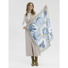 Платок Русские в моде by Nina Ruchkina для женщин,90х90 см, голубой