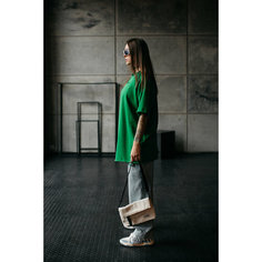 Футболка VINOWEAR Футболка оверсайз, 1 шт., размер 42-54, зелёный