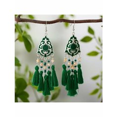 Серьги, зеленый, серый be Self True Jewel