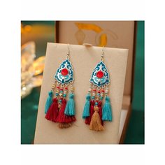 Серьги, оранжевый, красный, голубой, серый be Self True Jewel