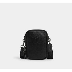 Сумка кросс-боди Coach, фактура зернистая, черный