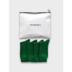 Носки TENDEN, комплект, 4 пары, размер 41-44, зелeный