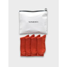 Носки TENDEN, комплект, 4 пары, размер 41-44, оранжевый
