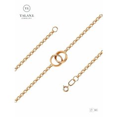 Браслет TALANT, красное золото, 585 проба, длина 19 см., золотистый Талант