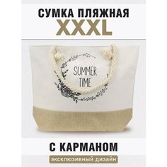 Сумка пляжная , фактура плетеная, бежевый Нет бренда