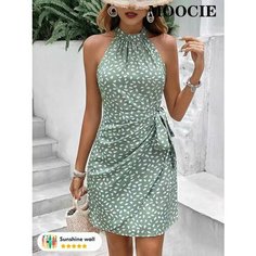 Платье MOOCIE Весна-лето 2024, размер L, зелeный