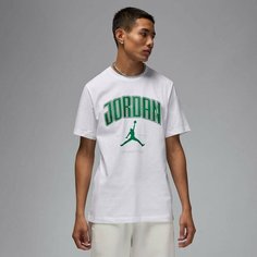 Футболка спортивная NIKE Jordan Brand City 88 Crew T-shirt, размер M, белый-зеленый