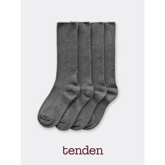 Носки TENDEN, комплект, 4 пары, размер 36-39, серый