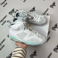 Кроссовки NIKE Nike Air Jordan 6 Retro, размер 43 eu / 11 US / 28 см, белый/мятный