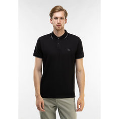 Поло Carrera Jeans Cotton Piquet Polo Shirt With Contrasting Tipping, размер M, черный