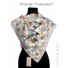 Платок Lavantti Lavantti-Damilana для девочек и женщин,90х90 см, серый, белый
