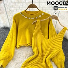 Платье MOOCIE Осень-зима 2024, размер One Size, желтый