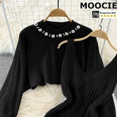 Платье MOOCIE Осень-зима 2024, размер One Size, черный