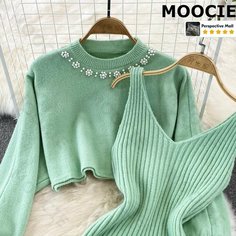 Платье MOOCIE Осень-зима 2024, размер One Size, зелeный