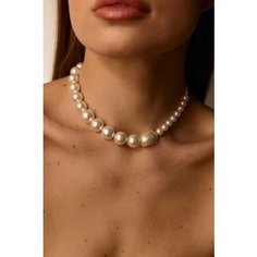 Колье VERUSCHKA JEWELRY, жемчуг барочный, длина 36 см, белый