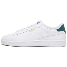 Кеды PUMA Smash 3.0 L Jr, размер 9 UK, белый/зеленый
