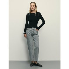 Джинсы Zarina straight cropped, размер L (RU 48)/170, серый