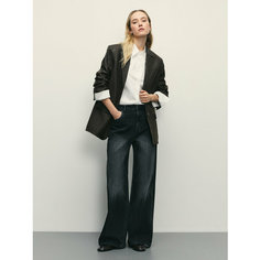 Джинсы широкие Zarina wide leg, размер L (RU 48), серый деним