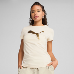 Футболка PUMA Essentials Metallic, размер S, бежевый