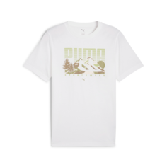 Футболка PUMA Graphics Mountain Tee, размер XS, белый