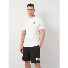 Футболка PUMA Essentials 2 Colour Small No. 1 Logo, размер M, белый