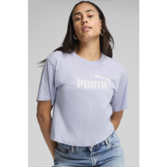 Футболка PUMA ESS Cropped No.1 Logo Tee, размер XS, голубой