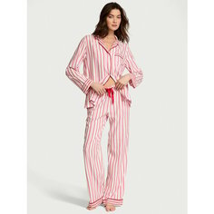 Пижама Victorias Secret Flannel Long Pajama Set, размер XS Regular, розовый