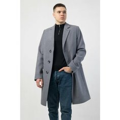Пальто, размер 52/182, серо-голубой Нет бренда