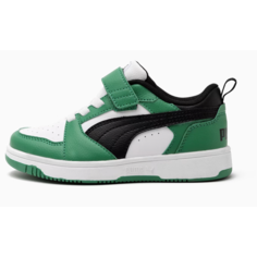 Кеды PUMA Rebound V6 Lo AC+PS, размер 11,5i UK, белый/зеленый