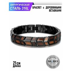 Браслет Sharks Jewelry, дерево, 1 шт., размер 21 см, черный