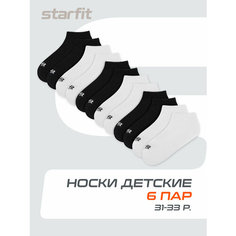 Носки Starfit 6 пар, размер 31/33, белый/черный