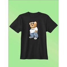 Футболка Zerosell мишка теди, размер 5XL, черный