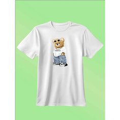 Футболка Zerosell мишка теди, размер 4XL, белый