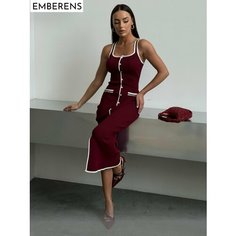 Платье EMBERENS Весна-лето 2025, размер S, бордовый