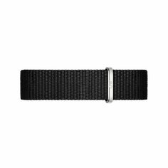 Ремешок Daniel Wellington, фактура плетеная, размер 12мм, черный/серебристый