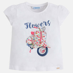 Футболка Mayoral, размер 122, белый-красный