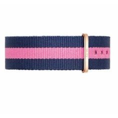 Ремешок Daniel Wellington, фактура плетеная, размер 18, синий/розовый