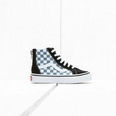 Кеды VANS Кеды Vans K SK8-HI ZIP (CHECKERBOARD), размер 12,5 C / 17,5 CM, черный, синий, белый