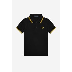 Поло FRED PERRY, размер 6-12 месяцев, желтый, черный
