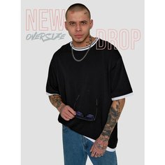 Футболка T-RONE menswear OVERSIZE, размер 50, черный