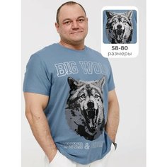 Футболка MR. BIGMAN Весна - Лето 2025, 1 шт., размер 66, Темно-голубой