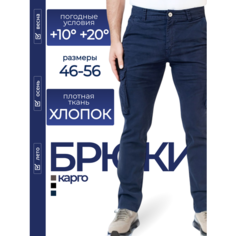 Брюки карго демисезонные/летние прямые, размер 32, cиний Нет бренда